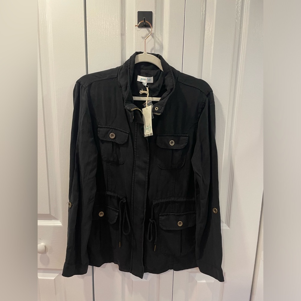 Grace & Lace Tencel Utility Jacket Size Medium NWT